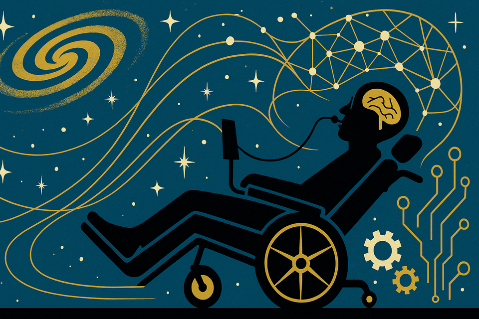 The Hawking Paradox: When Physics' Greatest Mind Became Our First Cyborg Oracle - Cover Image